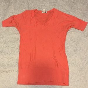 Loft Short Sleeve Coral Sweater